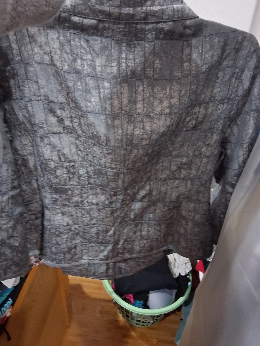 Ruby Rd. Metallic Silver Quilted Jean Jacket - Picture 3 of 3